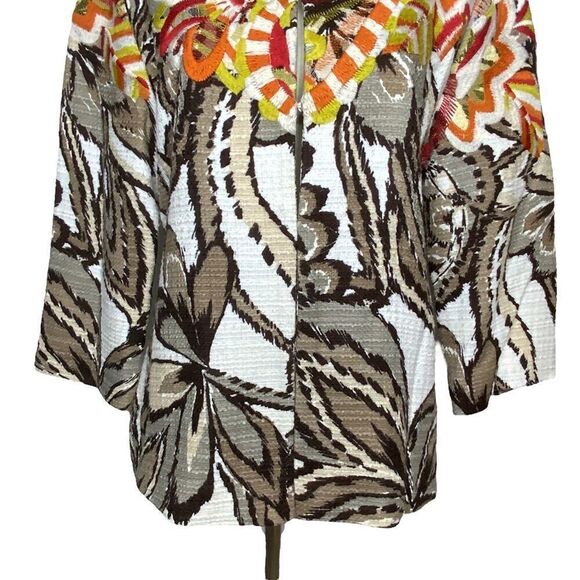 CHICO’S Blazer Jacket Embroidery & Rick Rack Details Size 1 or Women’s 8 - Picture 8 of 15